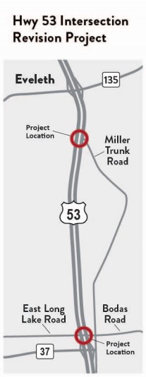 A rendering of the Hwy 53 intersection improvements project.