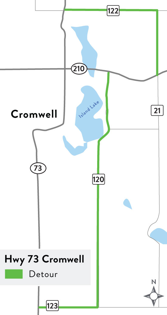 A rendering of the Hwy 73 detour in Cromwell.