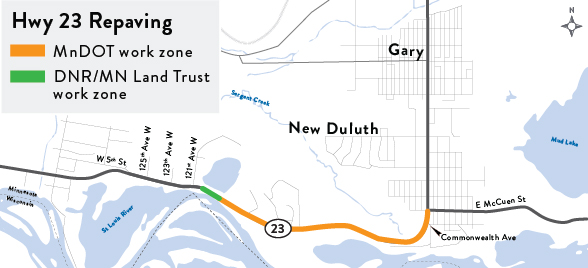 A rendering of the Hwy 23 Gary New Duluth project from Hwy 39 to Perch Lake.