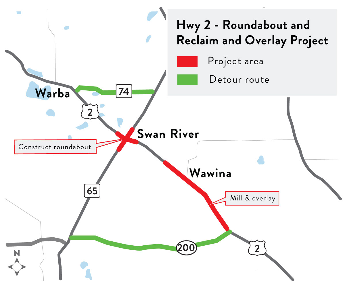 A rendering of the Hwy 2 roundabout project.