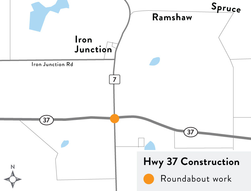 A rendering of the Hwy 37 and Hwy 7 intersection.