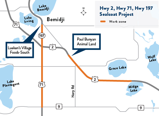 Hwy's 2, 71, 197 Project Map