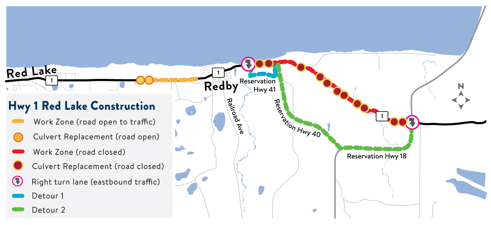 Highway 1 Redby Project Map