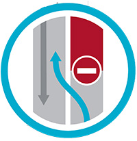 graphic showing traffic shifting to the southbound lanes