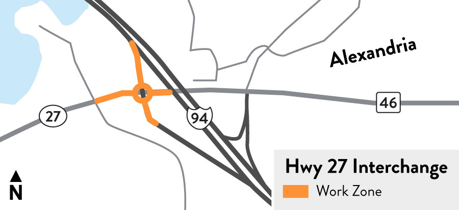 Hwy 27 overpass construction limits
