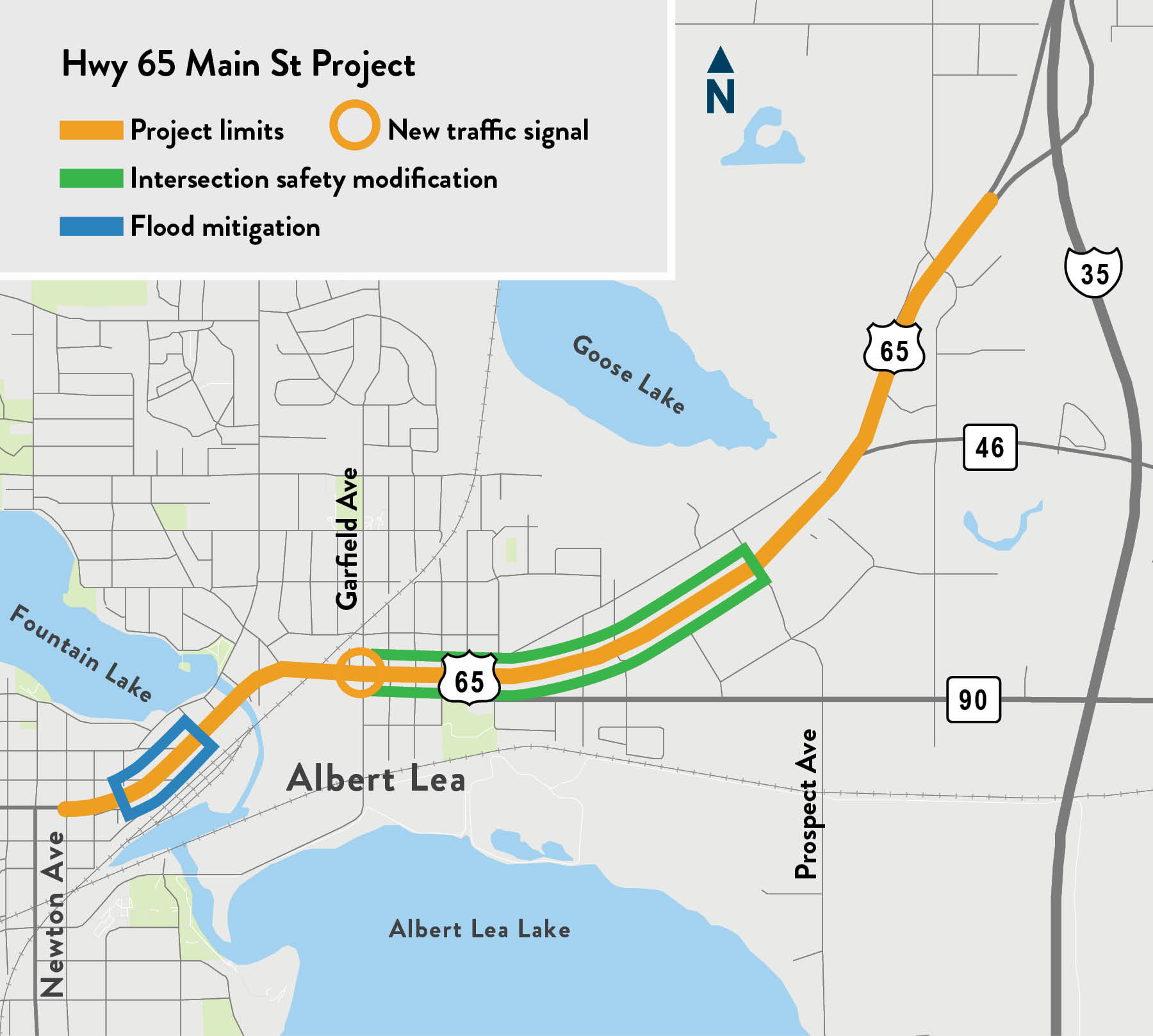 Hwy 65 project map