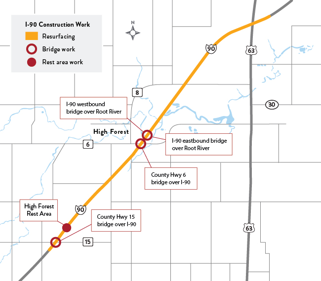 I-90 project map