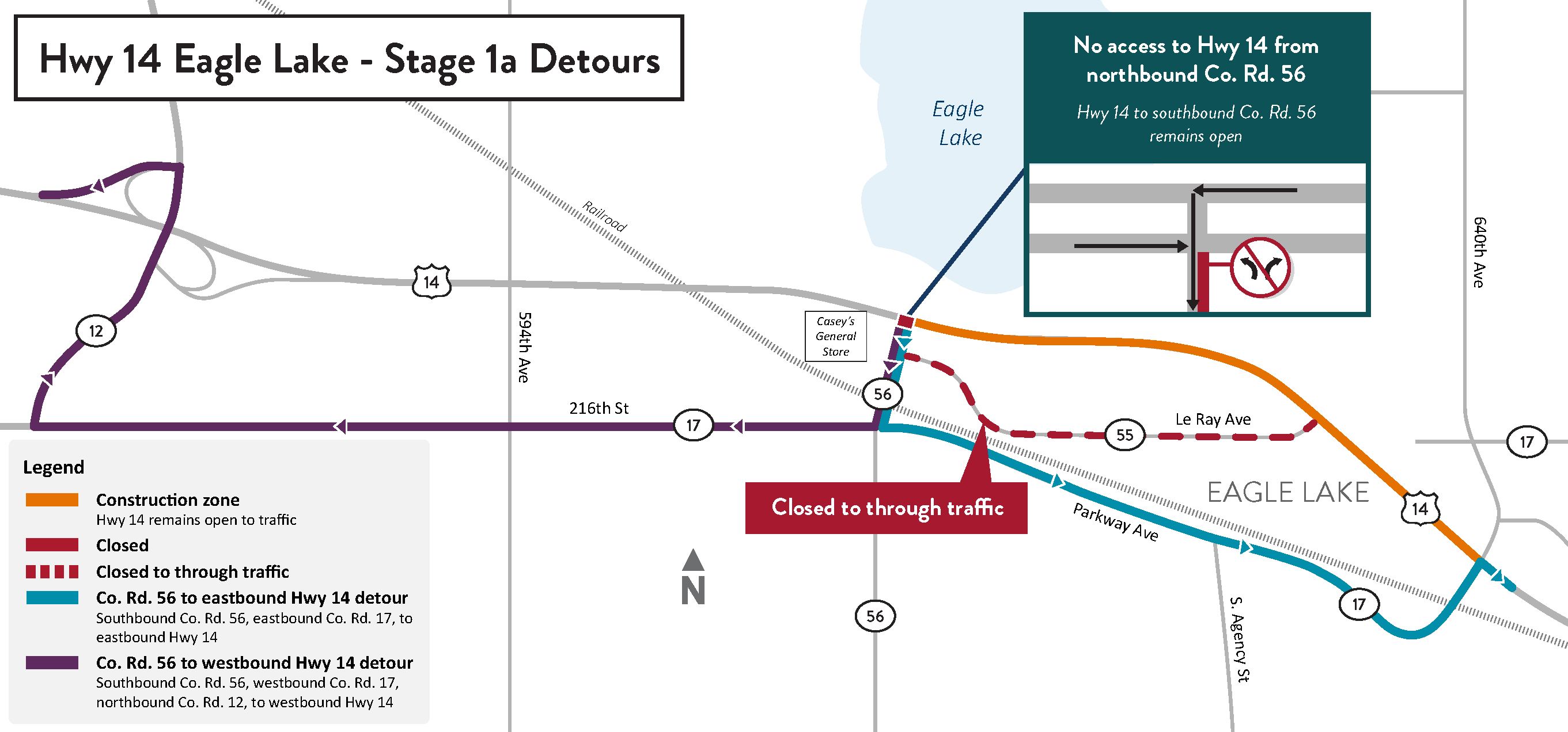 Hwy 14 State 1a detour