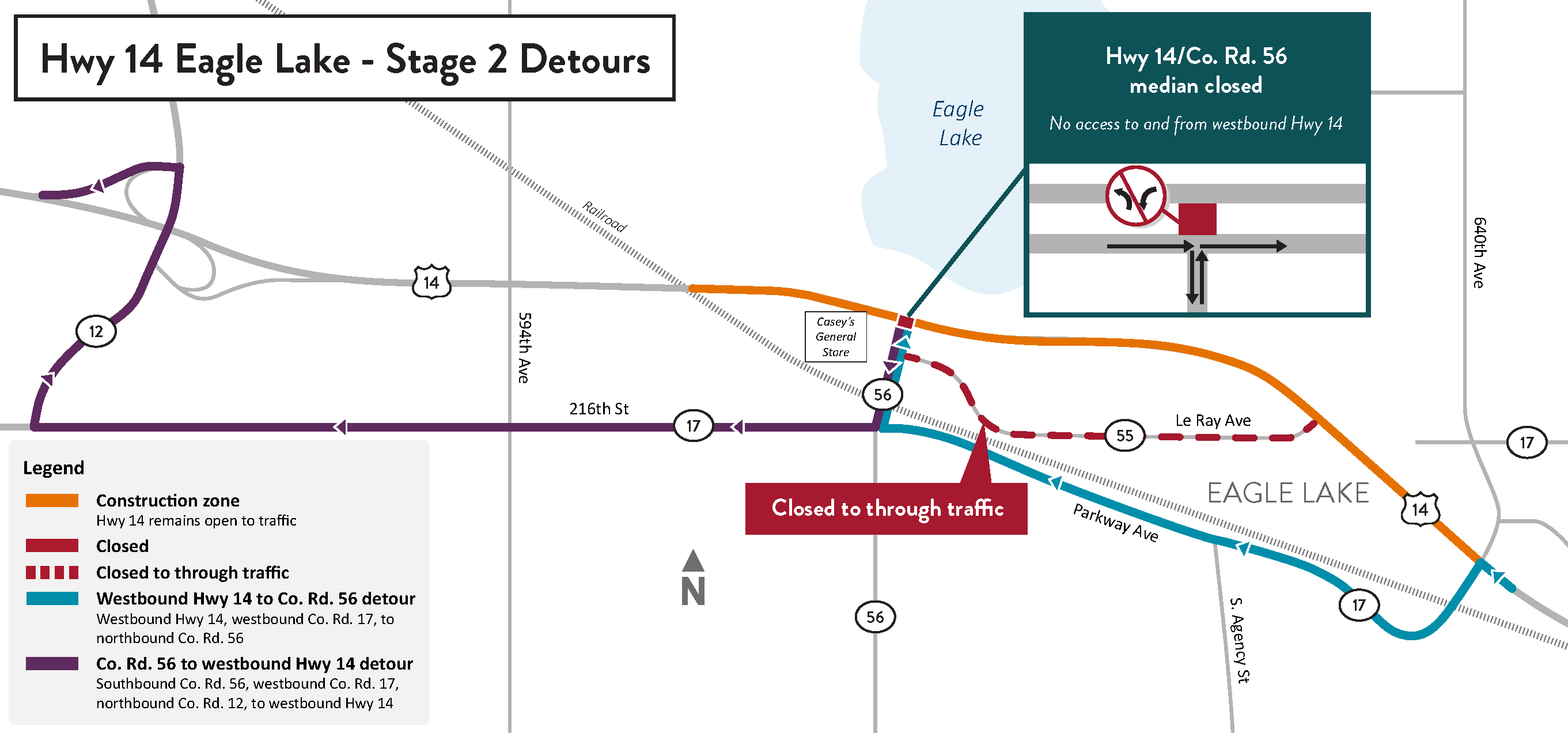 Hwy 14 Stage 2 detour