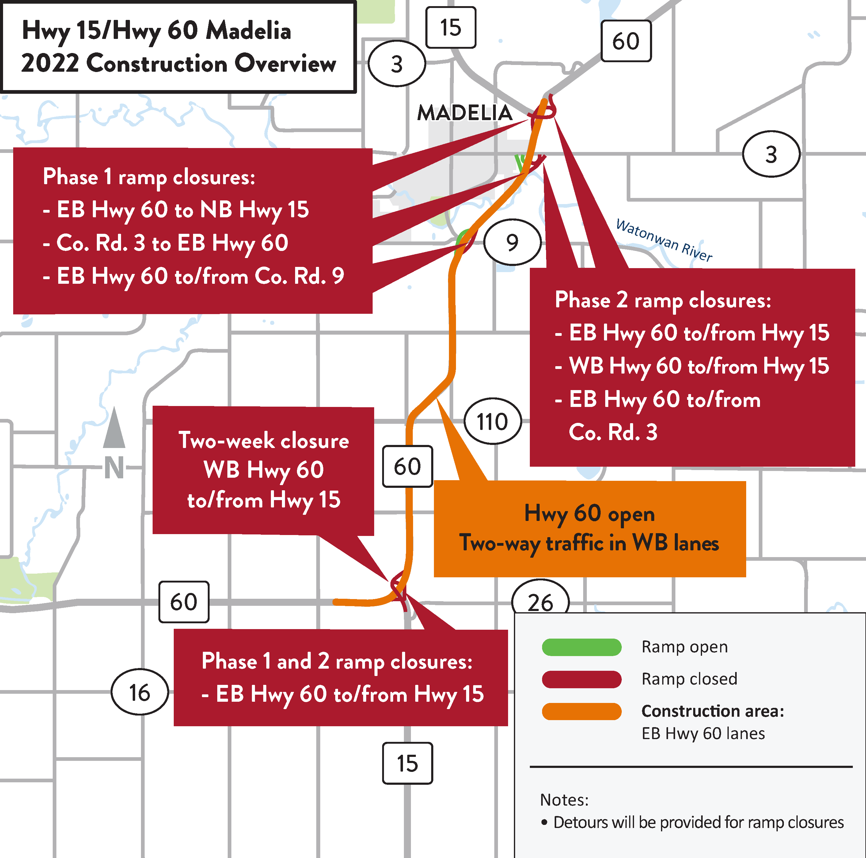 Hwy 15/Hwy 60 2022 construction overview