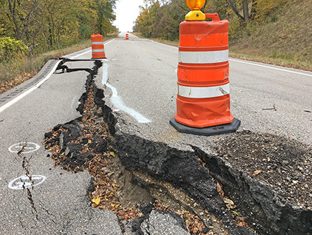 Highway 67 road failure - Oct. 11, 2019