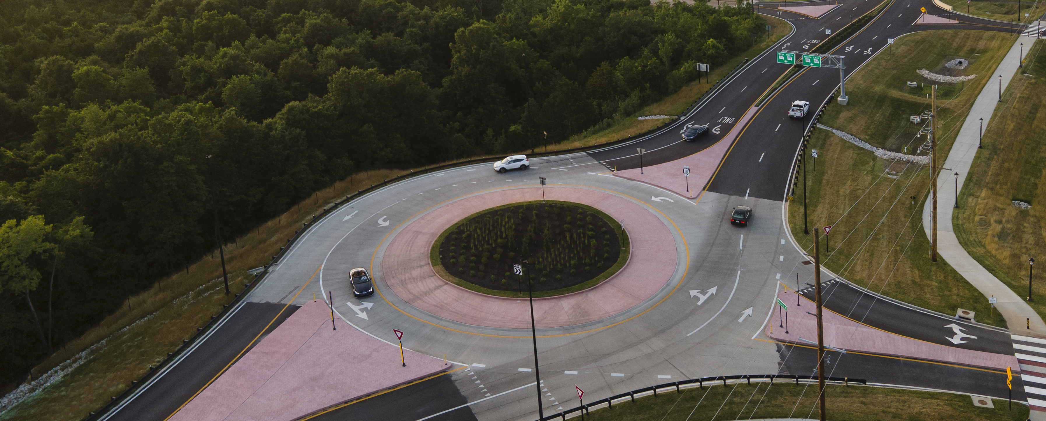 Example roundabout showing three-legged roundabout.