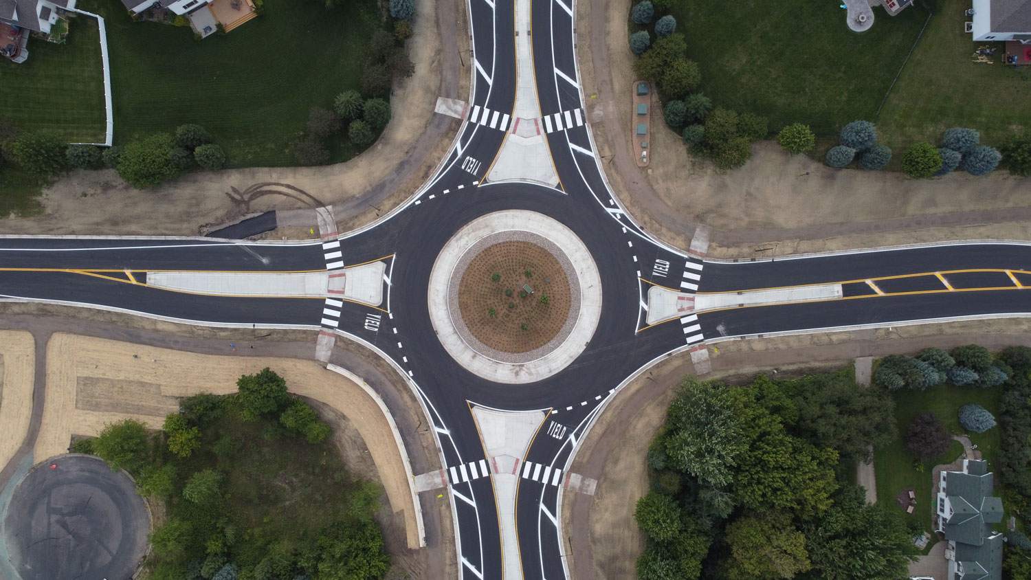 Example roundabout showing three-legged roundabout 
