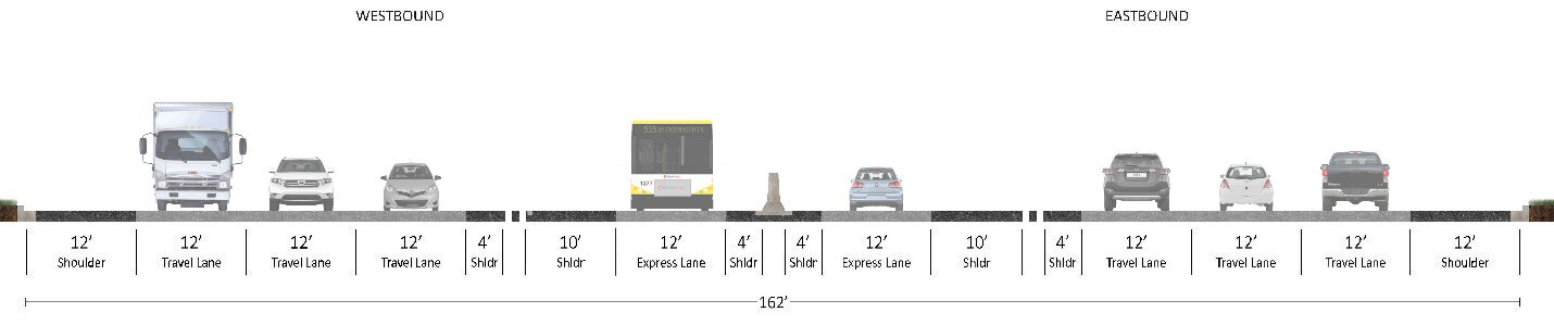 One buffer separated lane will be added to I-494 in each direction. Vehicles on the buffer separated lane do not have access to entrance and exit ramps.