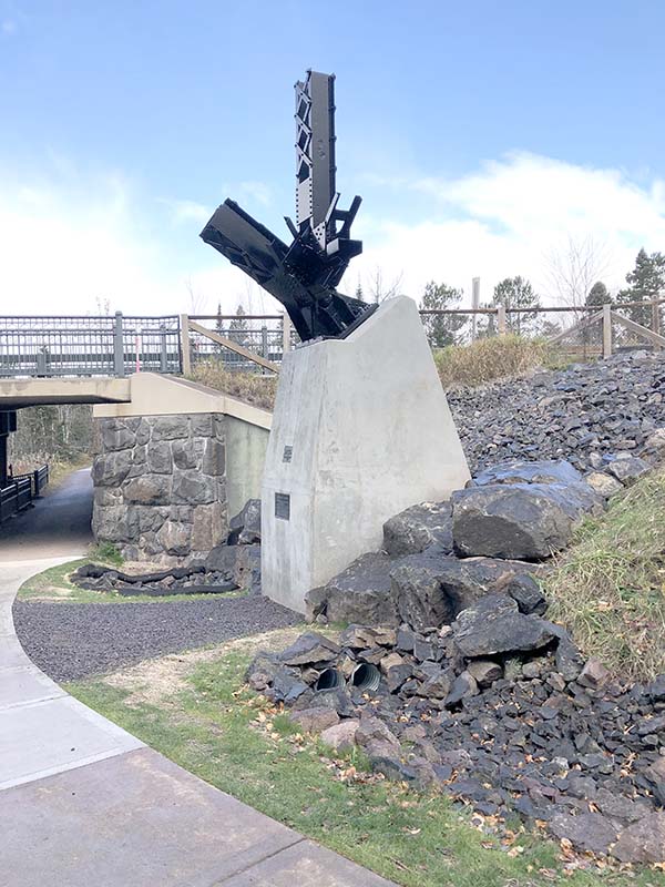Bridge monument after restoration and relocation