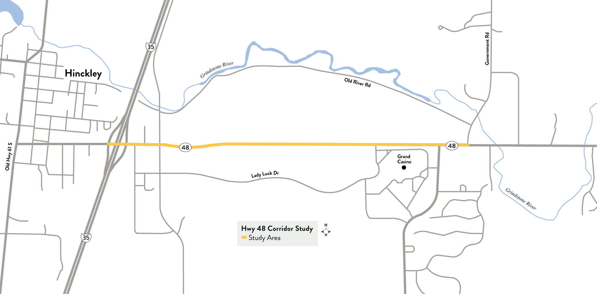 A rendering of the Hwy 48 corridor through Hinckley.