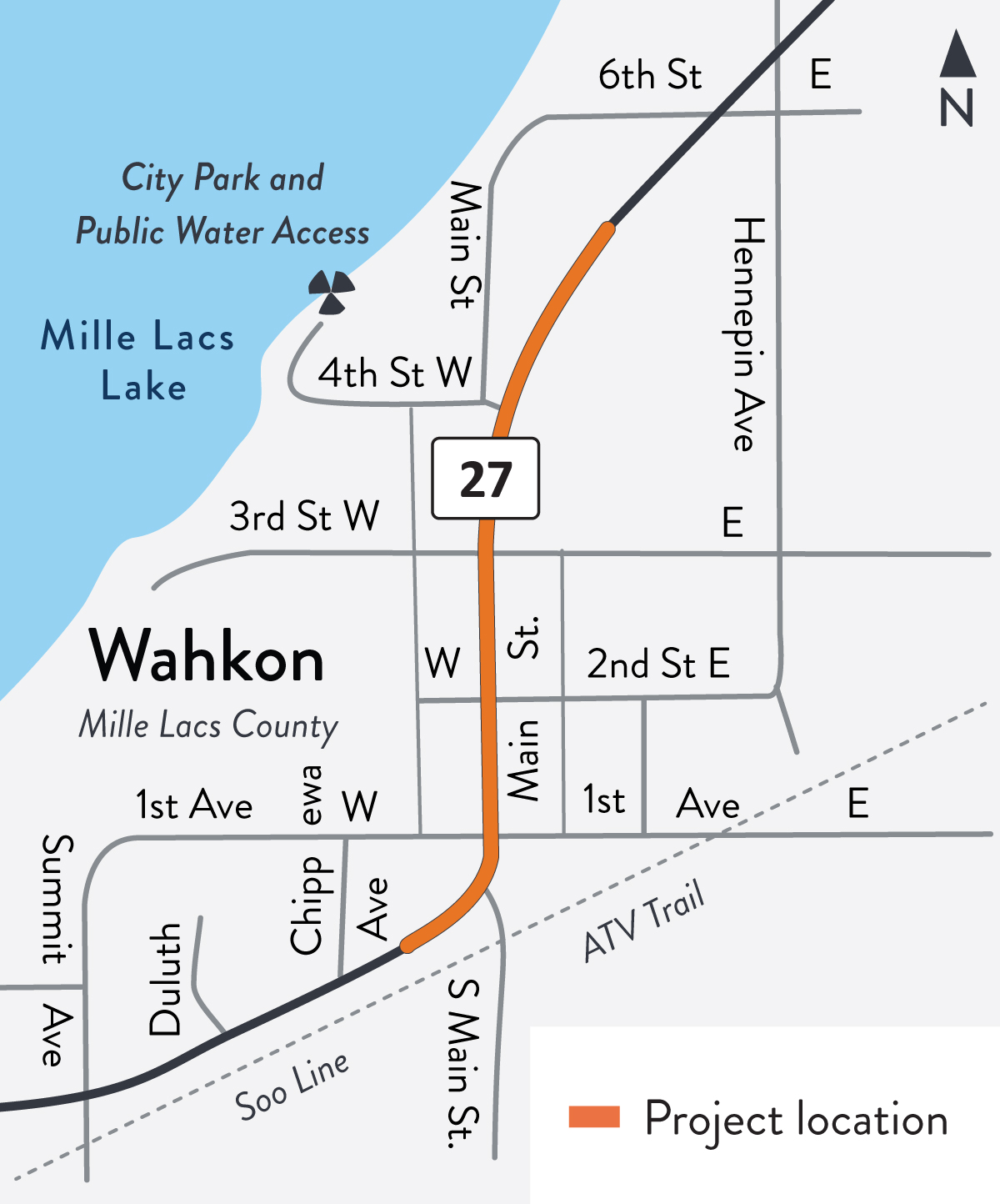 Project location map Hwy 27 in Wahkon Project location map