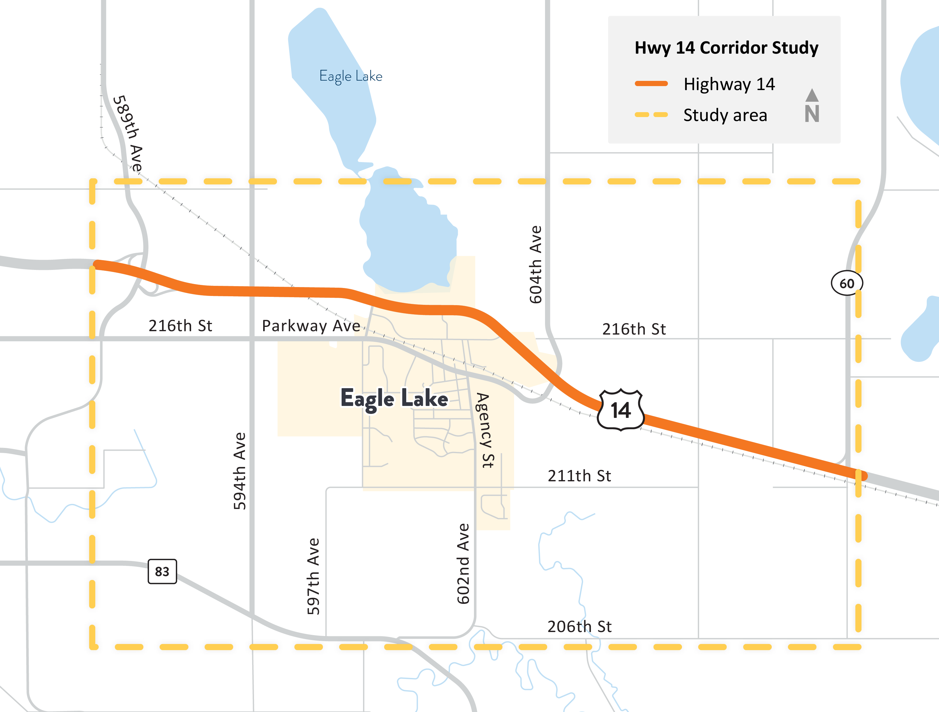 Highway 99 Le Center project location map