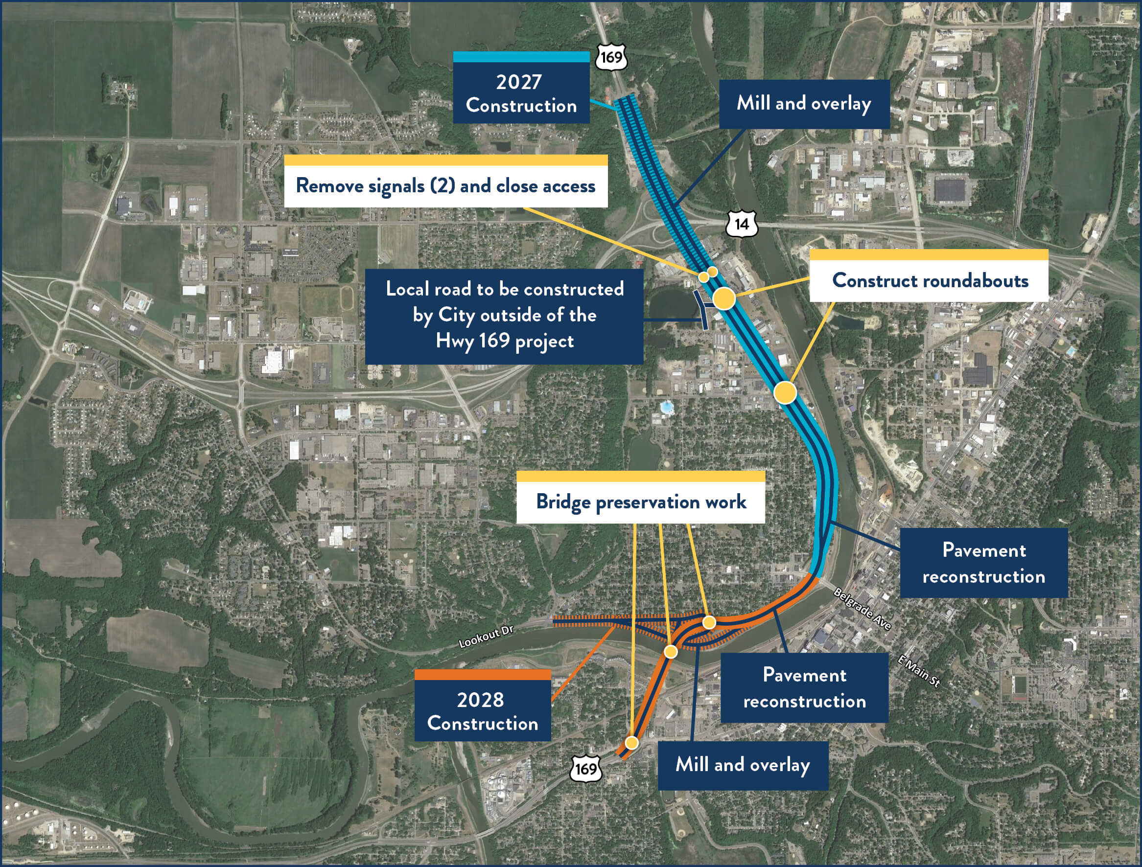 Highway 169 Revitalization project location map