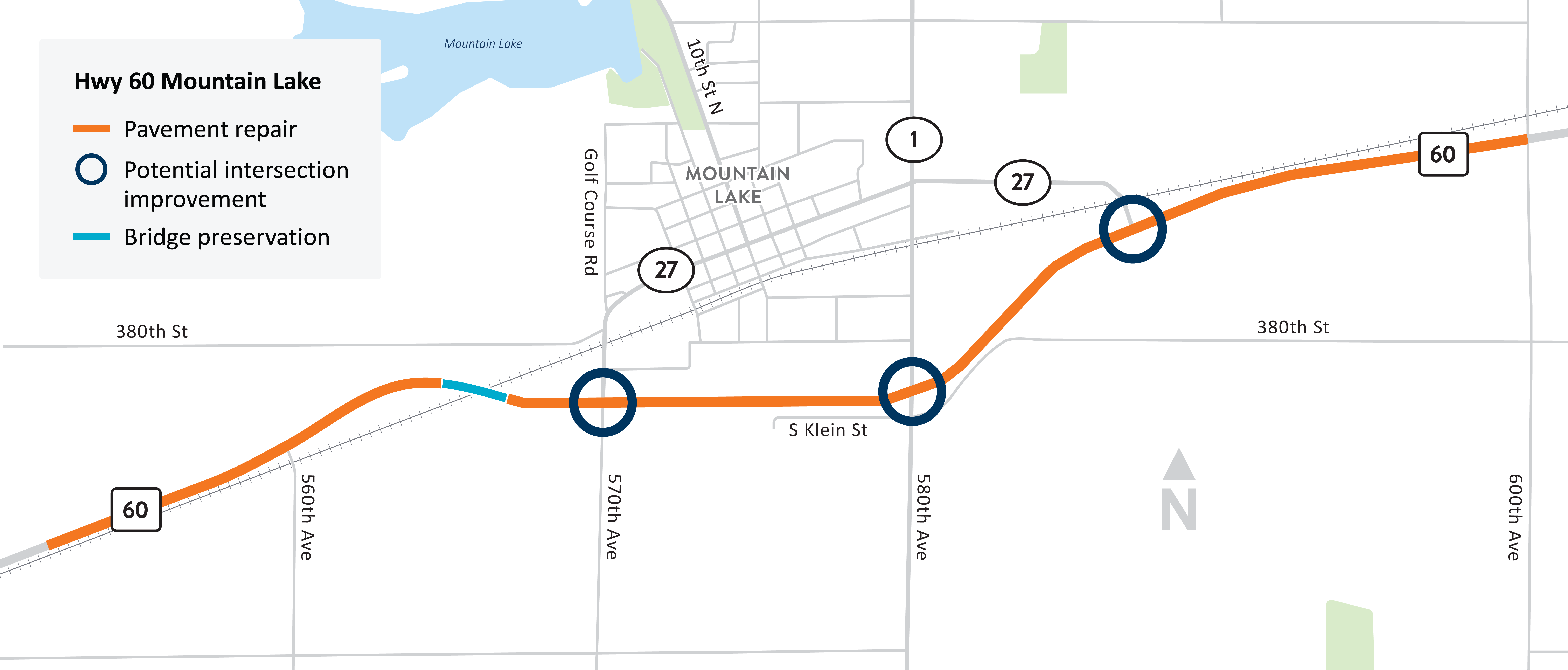 Highway 14/Highland Avenue Study area map
