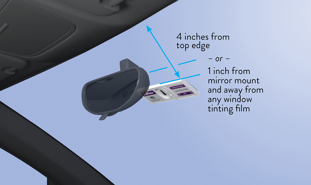 ezpass mounted windshield tag