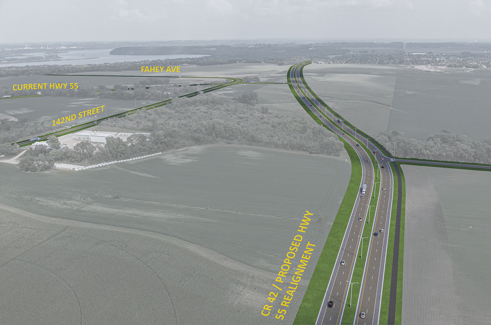County Road 42 being expanded to a four lane roadway with a trail
