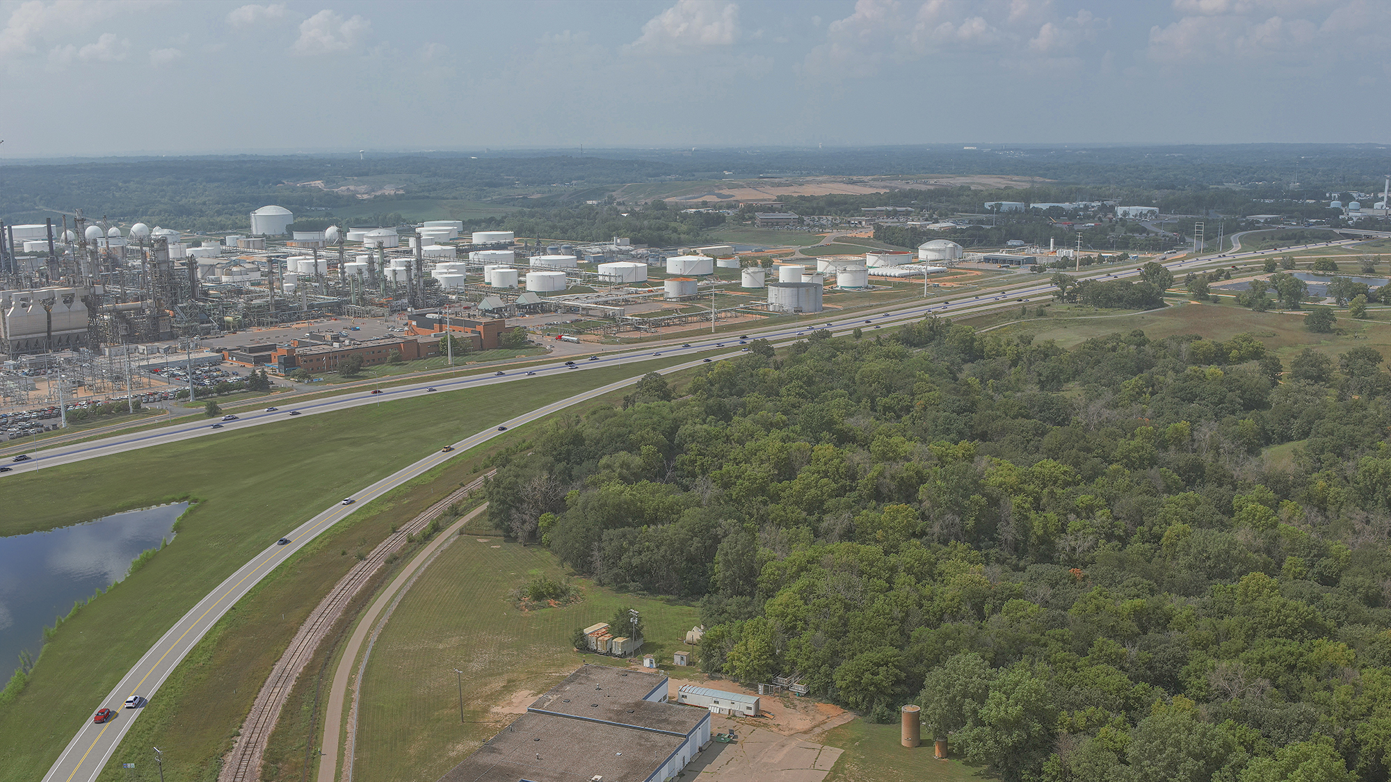 Highway 52 without the Highway 55 bridge ramps and the Courthouse Boulevard roadway extension
